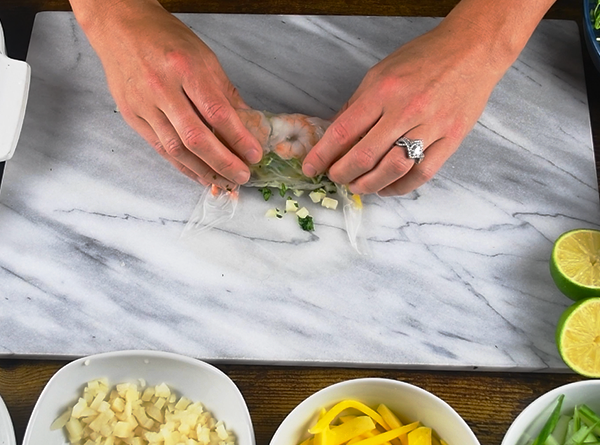 Shrimp & Mango Rice Paper Rolls - Step 4